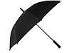 Зонт-трость 1084 Colorline с цветными спицами и куполом из переработанного пластика, черный/синий, фото 2