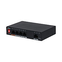 Dahua DH-PFS3005-4ET-60 Коммутатор неуправляемый, 4x 0/100 Base-T PoE(36 Вт), 1 порт x10/100 Base-T