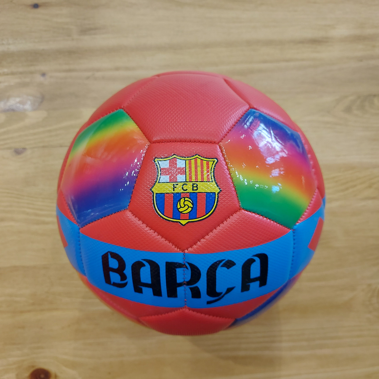 Проверенный футбольный мяч "Barca". Красный. - фото 1 - id-p91625161