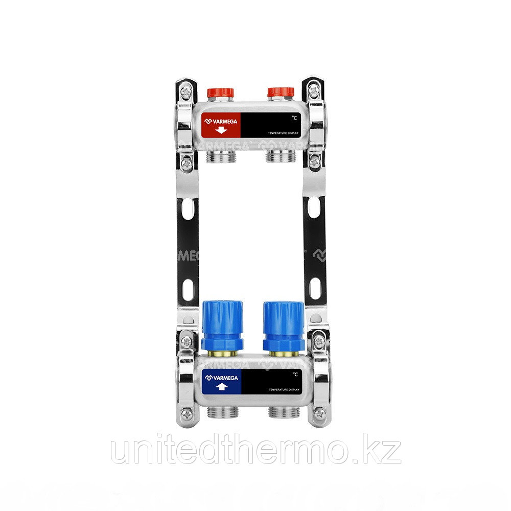 Коллектор 1", 2 x 3/4"EK из нержавеющей стали с регулирующими и балансировочными клапанами Varmega - фото 2 - id-p106964381