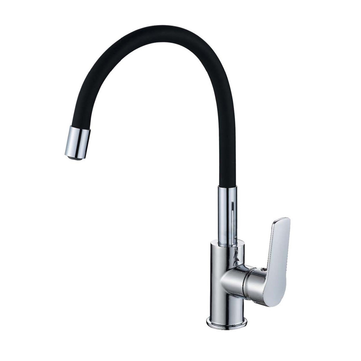 Смеситель д/к DecoRoom DR22022-White с гибким цветным изливом, черный