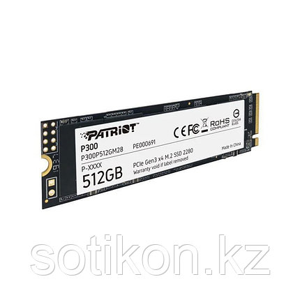 Твердотельный накопитель SSD Patriot P300 512GB M.2 NVMe PCIe 3.0x4, фото 2