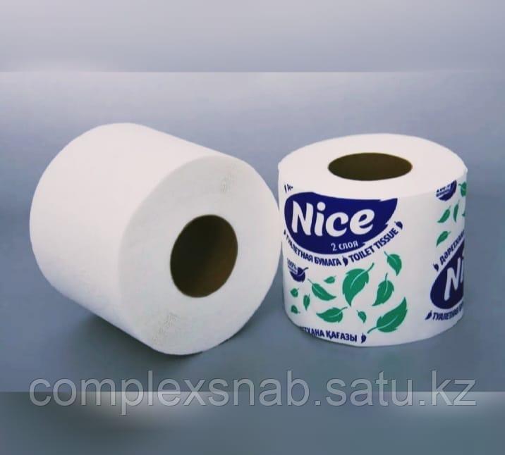 Туалетная бумага Nice 9см*18.5 м, 2-х сл, белая - фото 1 - id-p106967771