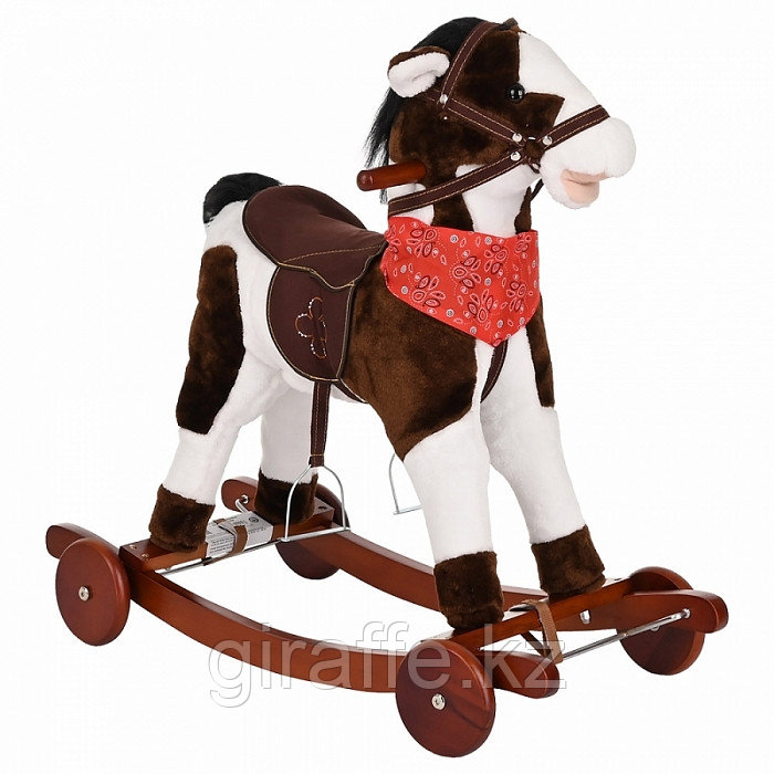 Качалка-лошадка Pituso с колёсами Белый с коричневым