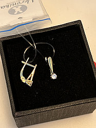 Серьги с фианитом ( пр. Абая 141)