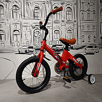 Легкий детский двухколесный велосипед "Prego" 14" колеса с боковыми поддерживающими колесами.