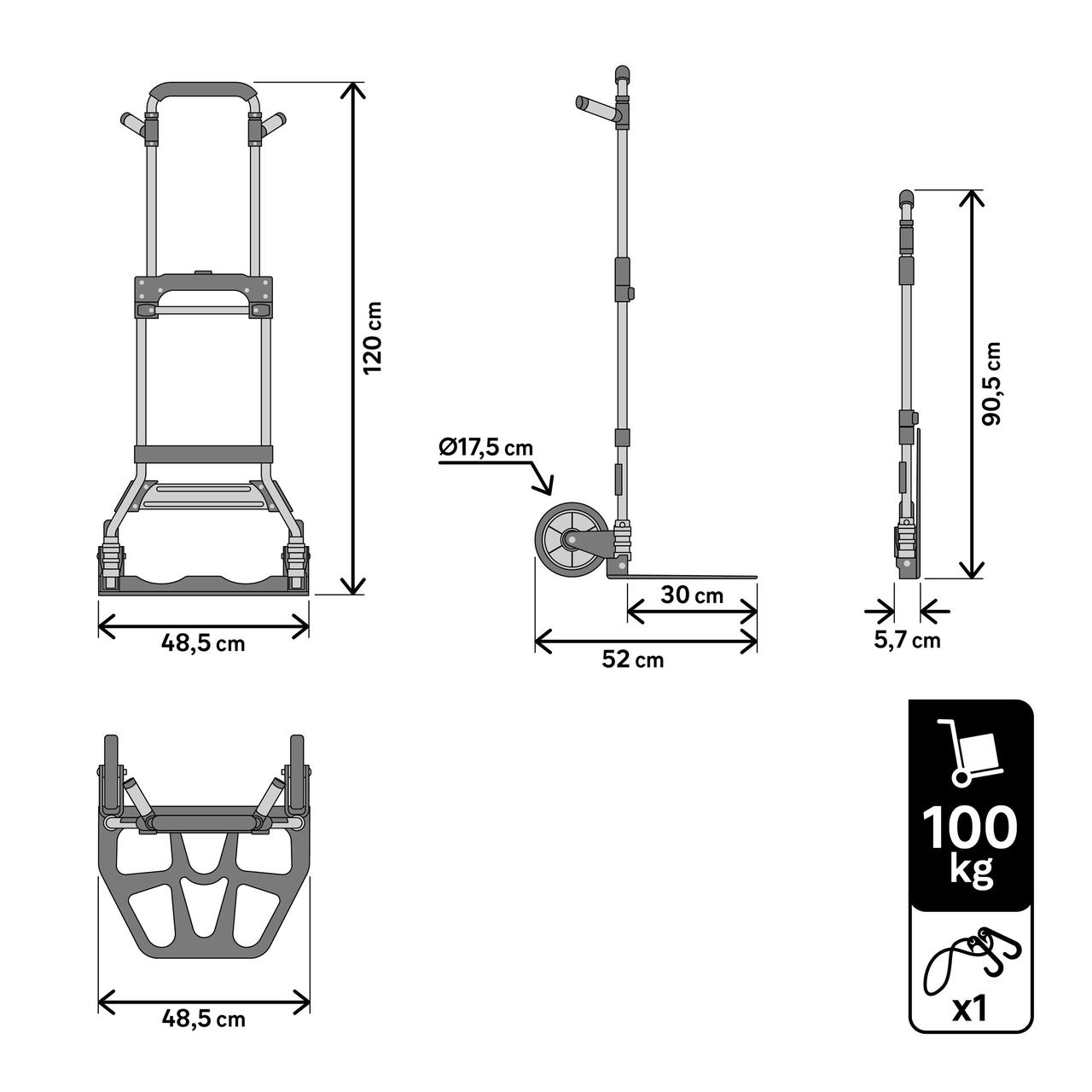 Standers тележка универсальная алюминий до 100 кг - фото 7 - id-p106970478