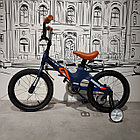 Легкий детский двухколесный велосипед "Prego" 16" колеса с боковыми поддерживающими колесами. Синий., фото 6