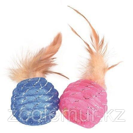 PET STAR Игрушка для кошек МЯЧИК с пером