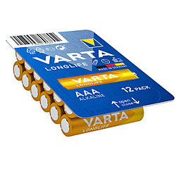 Батарейки щелочные VARTA Longlife AAA/LR03 1.5V, 12шт
