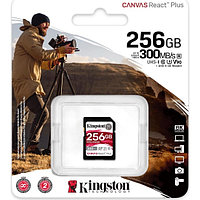 Карта памяти SD Kingston Canvas React Plus 256GB SDR2/256GB UHS-II R300/W260 + USB Adapter