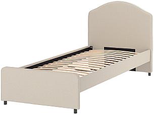 кровать с обивкой ХАУГА 90х200 бежевый ИКЕА, IKEA, фото 2