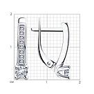 Серьги из серебра с фианитами Diamant 94-120-01573-1 серебро с родием, фото 5