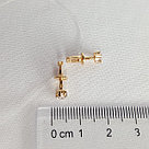 Серебряные серьги-пусеты  Фианит Aquamarine 420381.6 серебро с позолотой, фото 3