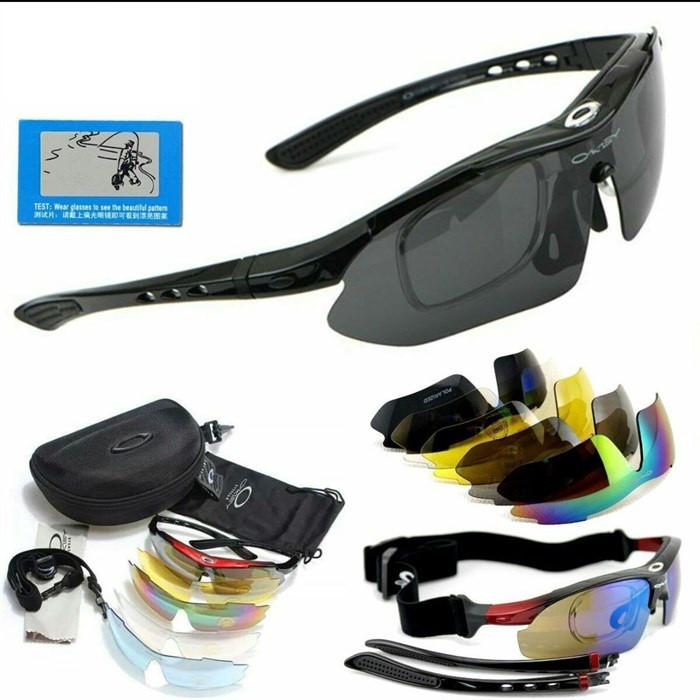 Тактические очки Oakley Polarized с 5 сменными линзами в чехле.