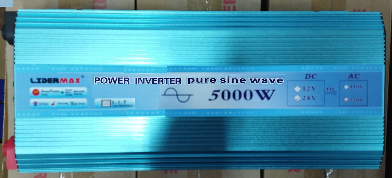 Преобразователь напряжения с чистой синусоидой LiderMax 12 220, 5000 Вт