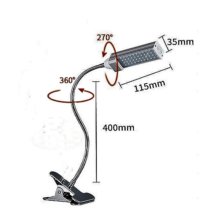 Фитолампа прищепка гибкая полный спектр для рассады и цветов - фото 7 - id-p106978324