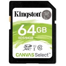 Карта памяти SD Kingston Canvas Select Plus 64GB SDS2/64GB UHS-I R100 V10