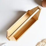 Кашпо деревянное 30×14×30 см "Таёжный", двухреечное, с ручкой, натуральный Дарим Красиво, фото 3