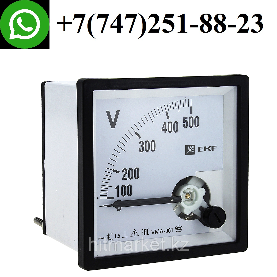 Вольтметр VMA-961 аналоговый на панель (96х96) квадратный вырез 500В прямое подкл. EKF PROxima - фото 1 - id-p106766578
