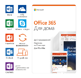 Право на использование Microsoft/Microsoft 365 Family AllLng Sub PK Lic 1YR Online CEE C2R NR (6GQ-00084)