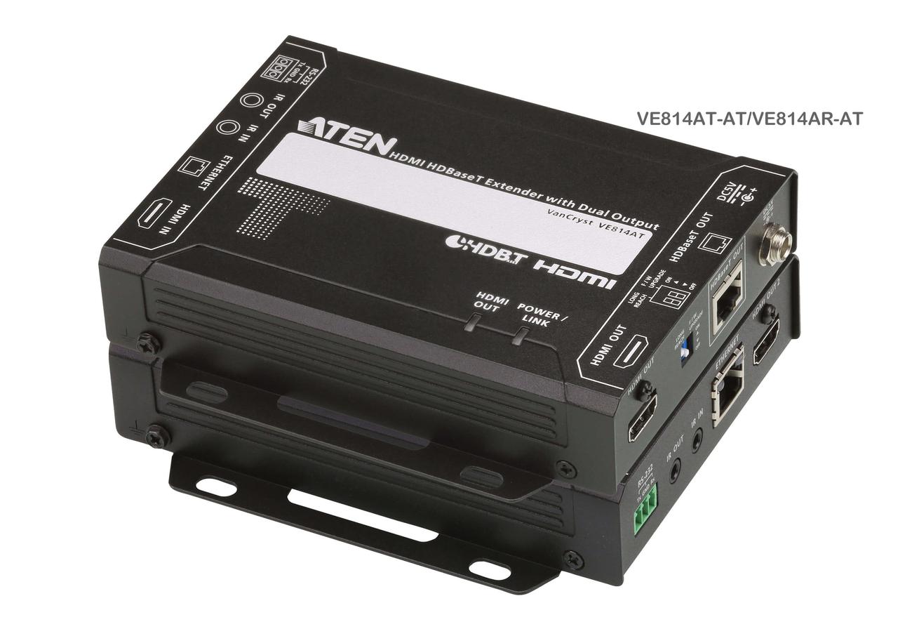 Удлинитель HDMI HDBaseT, Dual Output (4K@100м / 1080p@150м) VE814A ATEN