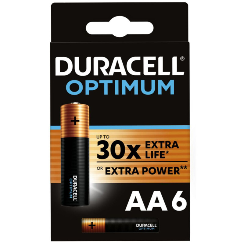 Батарейка щелочная Duracell Optimum AA/LR6 1.5V, 6шт