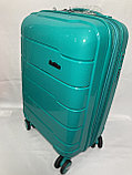 Маленький пластиковый дорожный чемодан на 4-х колёсах Fashion (высота 56 см, ширина 36 см, глубина 23 см), фото 4