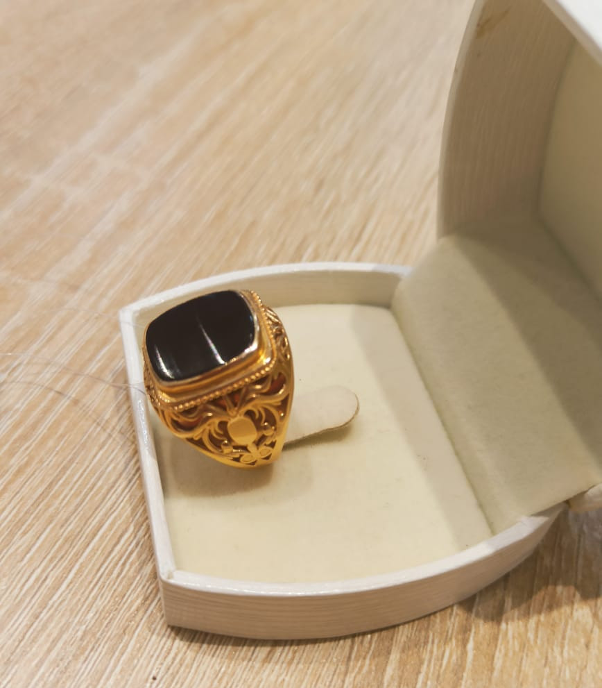 Мужское кольцо с ониксом / 20,5 размер ( пр. Абая 141 ) - фото 3 - id-p106985187