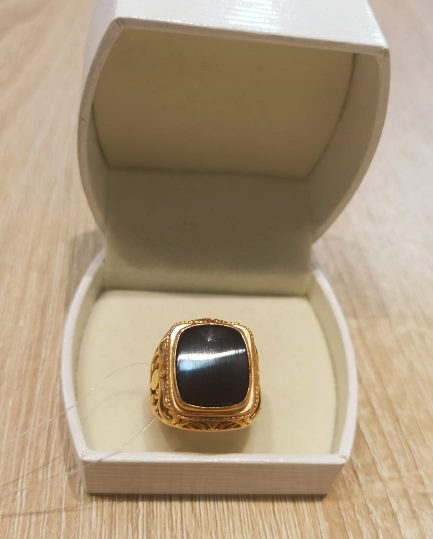 Мужское кольцо с ониксом / 20,5 размер ( пр. Абая 141 ) - фото 1 - id-p106985187