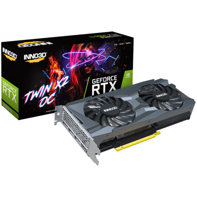 Видеокарта INNO3D NVIDIA GeForce RTX 3060Ti Twin X2 OC LHR, 8GB 256bit GDDR6, 1680MHz