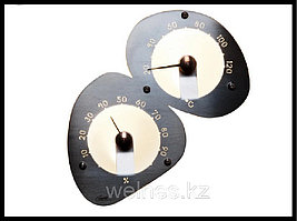 Гигрометр-термометр Cariitti для Финской Сауны (нерж. сталь, требуется 2 оптоволокна D=2-4 мм)