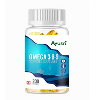 Омега 3 6 9 рыбий жир (3-6-9) Аюшри / Omega 3-6-9 fish oil Ayusri 200 капсул