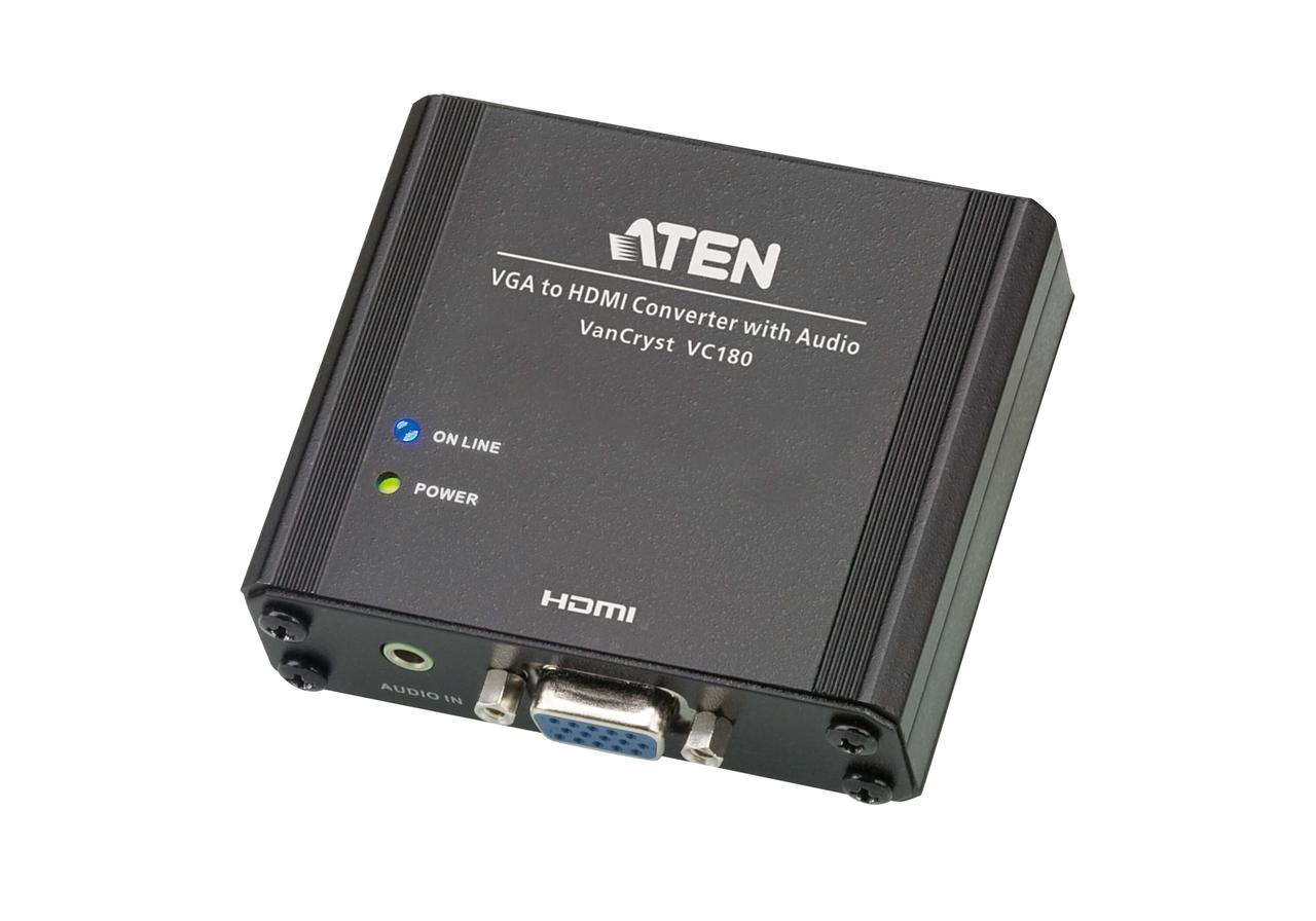 Конвертер интерфейса VGA-HDMI с поддержкой звука  VC180 ATEN