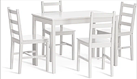 Комплект изделий (стол+4 стула)"Вествик" белый лак