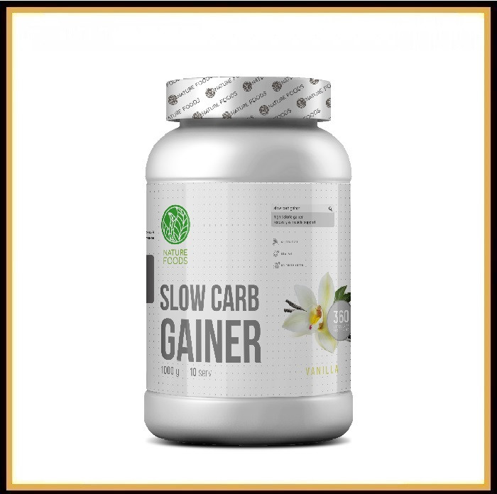 Гейнер для набора массы Nature Foods Slow Carb Gainer 1 кг «Ваниль»