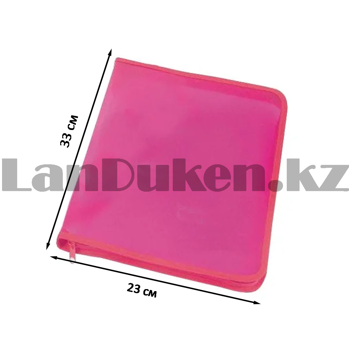 Папка А4 пластиковая на молнии розовая - фото 2 - id-p106990116