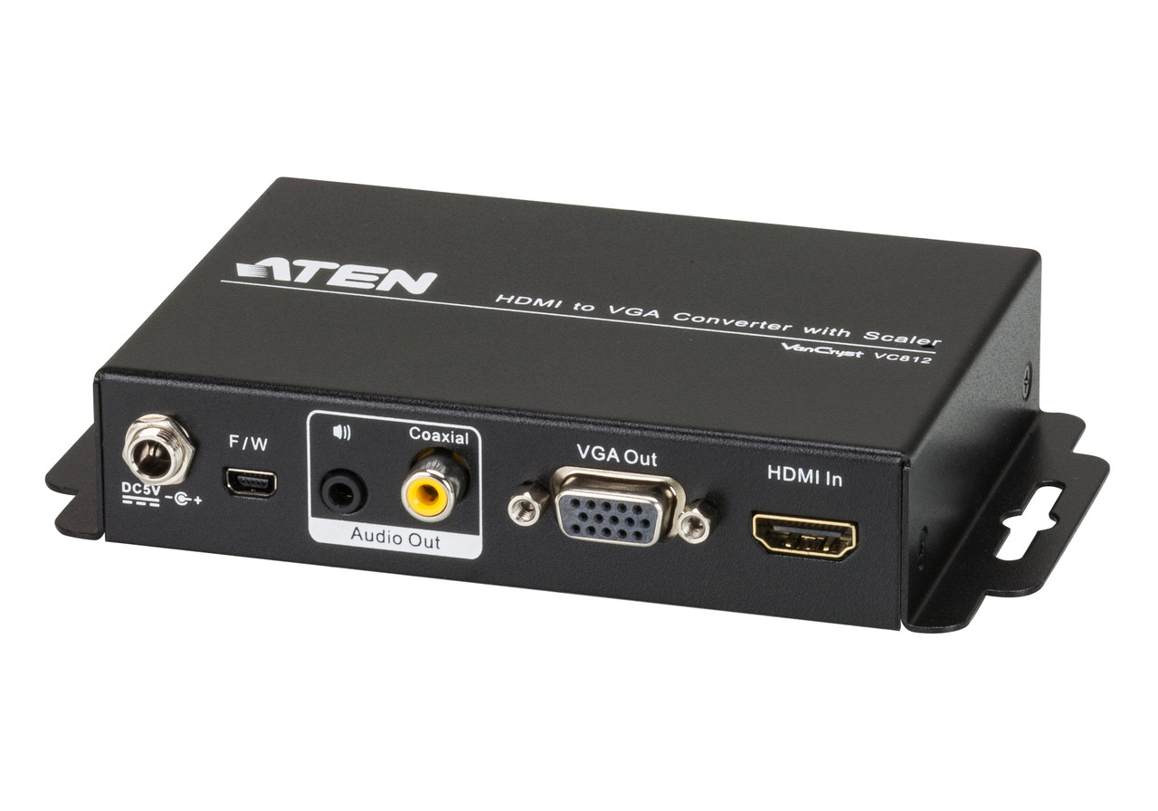 Конвертер интерфейса HDMI-VGA с поддержкой звука и масштабирования  VC812 ATEN