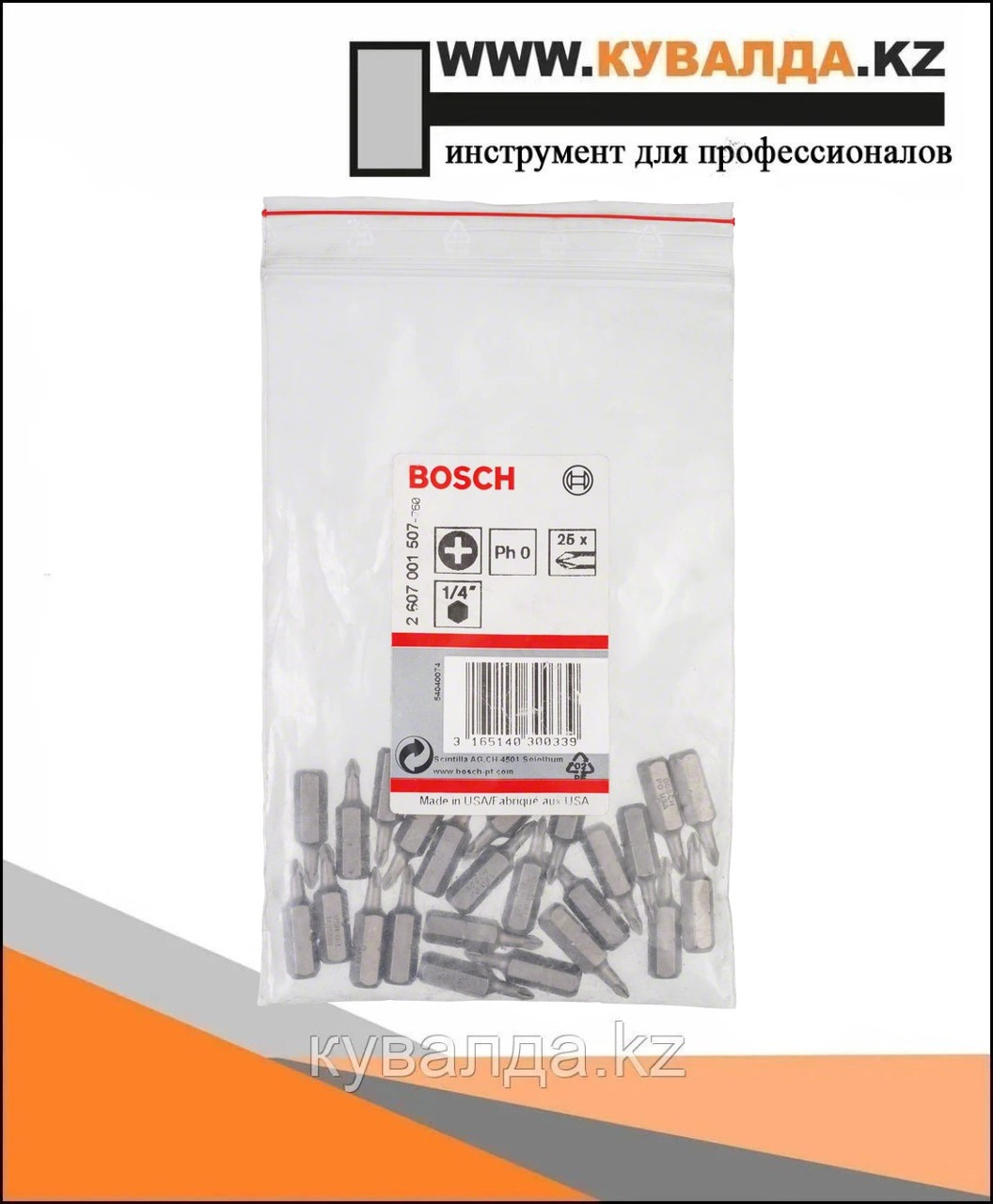 Бита для шуруповерта Bosch Extra Hard PH0 25мм 25шт