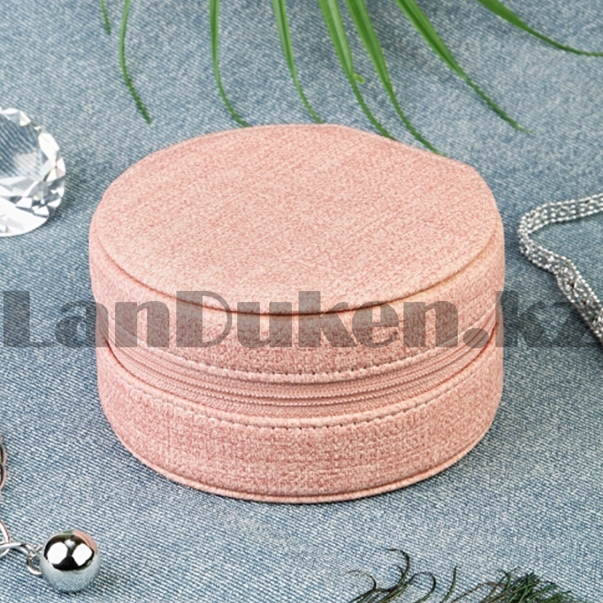 Маленькая круглая шкатулка для украшений А603 розового цвета - фото 3 - id-p106990204