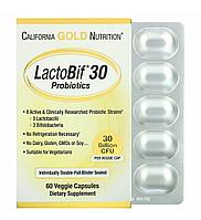 California Gold Nutrition, LactoBif, пробиотики, 30 млрд КОЕ, 60 вегетарианских капсул