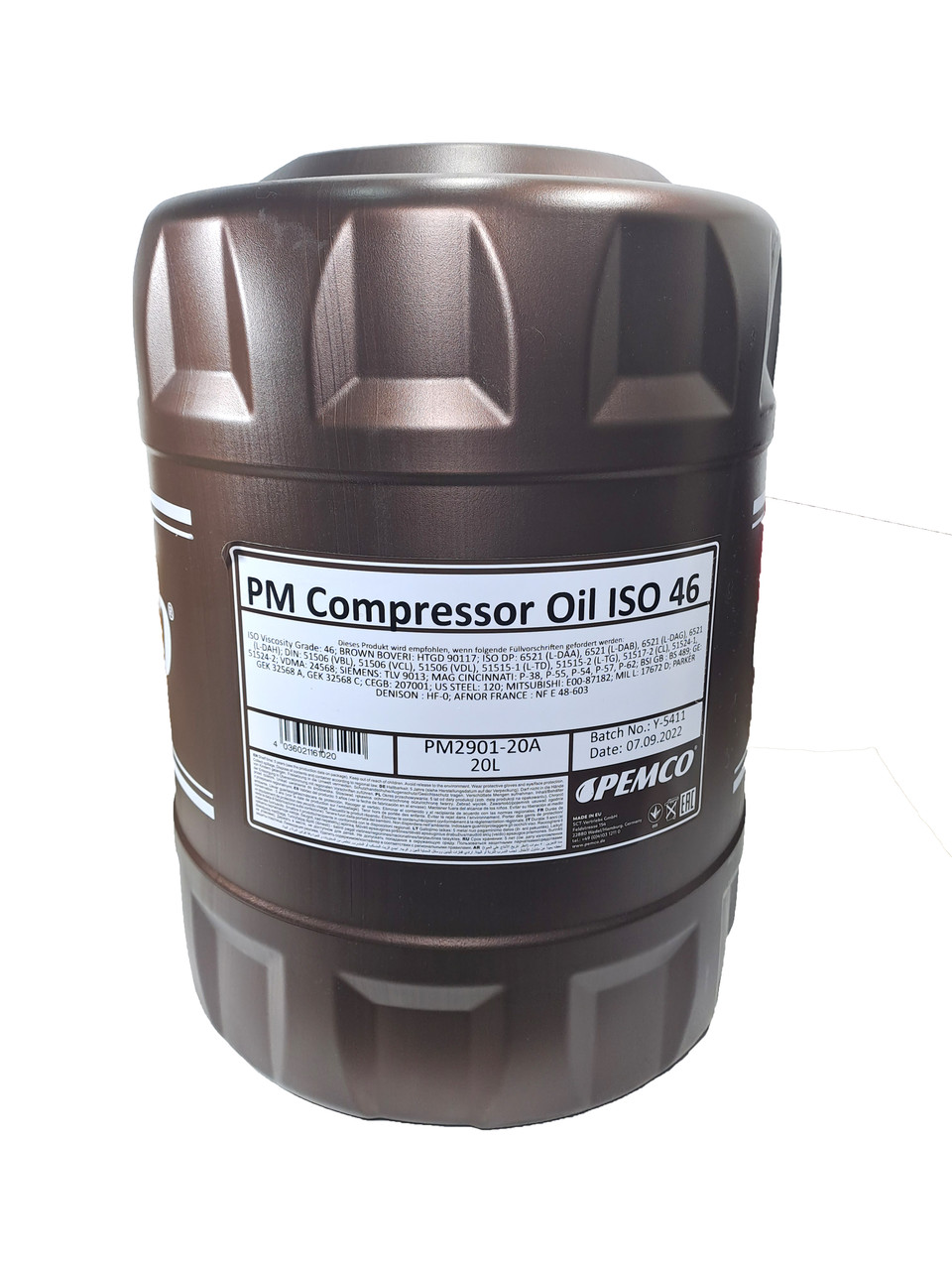 Масло компрессорное Pemco Compressor oil ISO46 20л