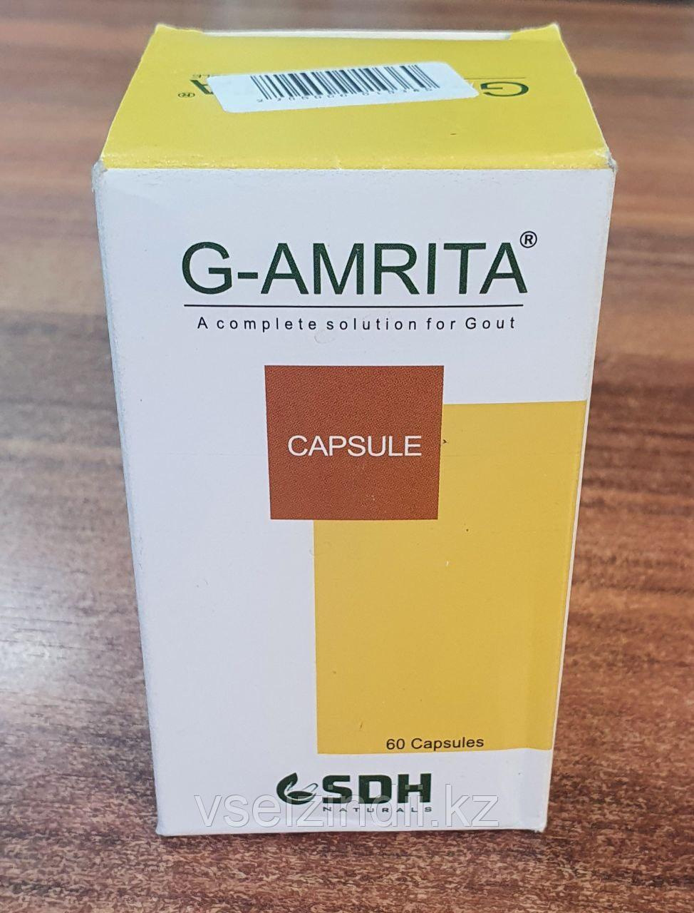 Джи-амрита, для лечения подагры, (G-AMRITA) 60 капсул, снижает уровень мочевой кислоты - фото 1 - id-p101162031