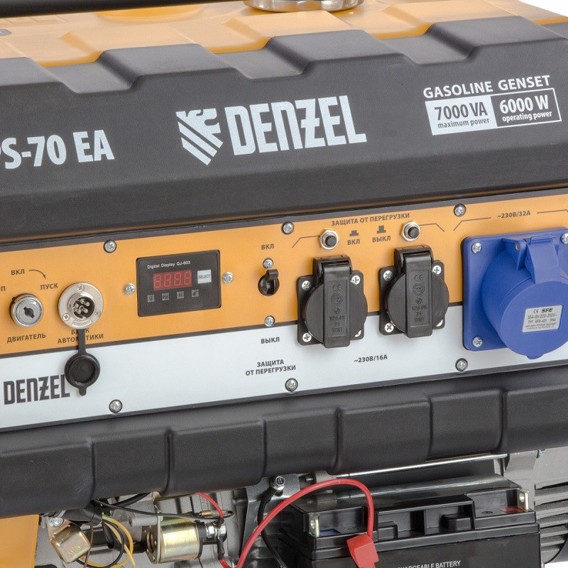 Бензиновый генератор DENZEL PS 70 EA, 7,0 кВт, 230В, 25л 946894 - фото 2 - id-p106209596