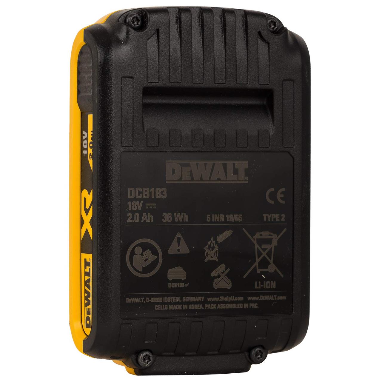 Аккумулятор DeWALT 18V 2.0Ah XR DCB183 - фото 3 - id-p106210779