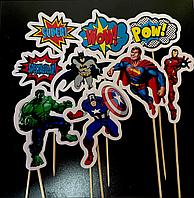 Картонный набор топперов "Супергерои"