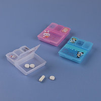 Таблетница, 4 секции, цвет МИКС