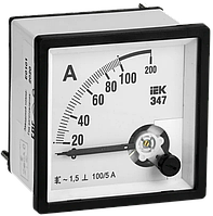 Амперметр Э47 100/5А класс точности 1.5 габариты 72х72мм.