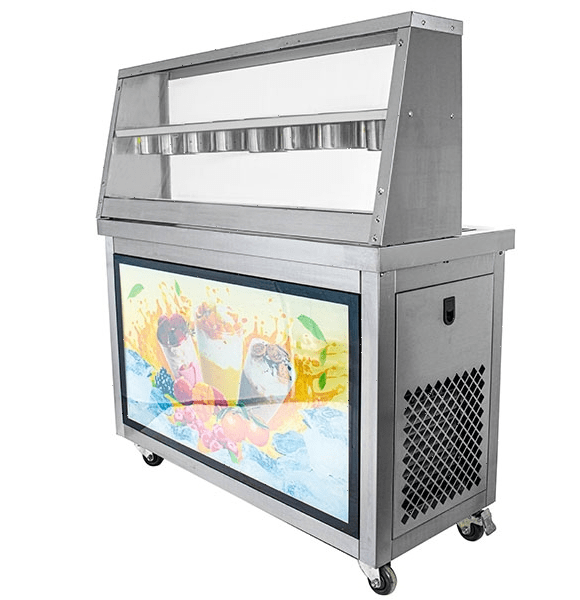 Фризер для жареного мороженого Foodatlas KCB-2 (контейнеры, свет.короб, стол длятоппингов, 2 комп) - фото 3 - id-p99025757