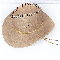 Шляпа ковбоя плетеная бежевого цвета